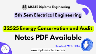 22525 Energy Conservation and Audit Notes PDF | MSBTE Electrical Engineering All Units Notes PDF