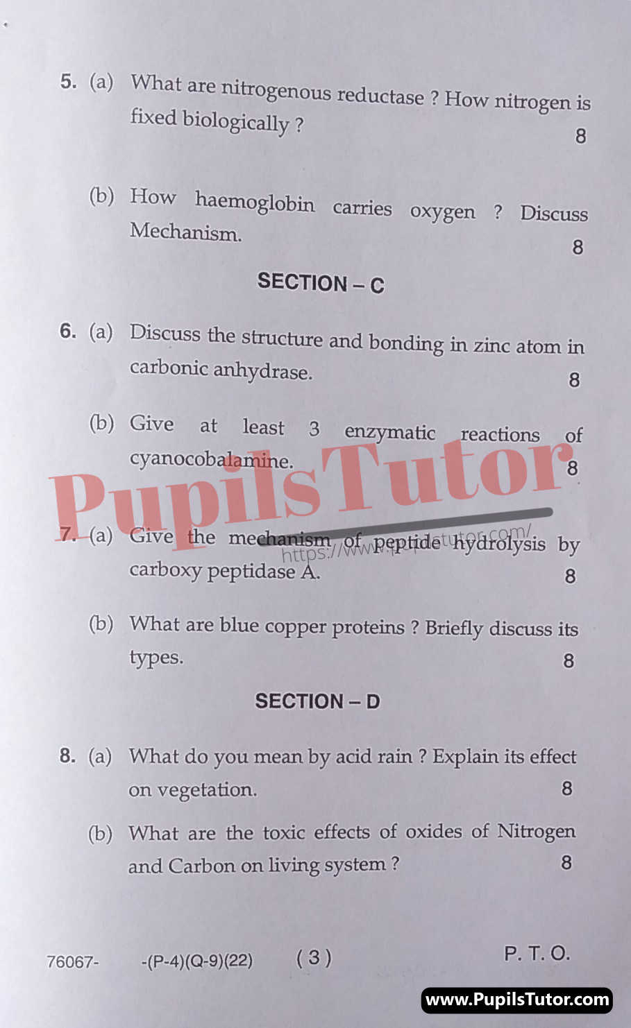 Free Download PDF Of M.D. University M.Sc. [Chemistry] Third Semester Latest Question Paper For Inorganic Special-III Subject (Page 3) - https://www.pupilstutor.com
