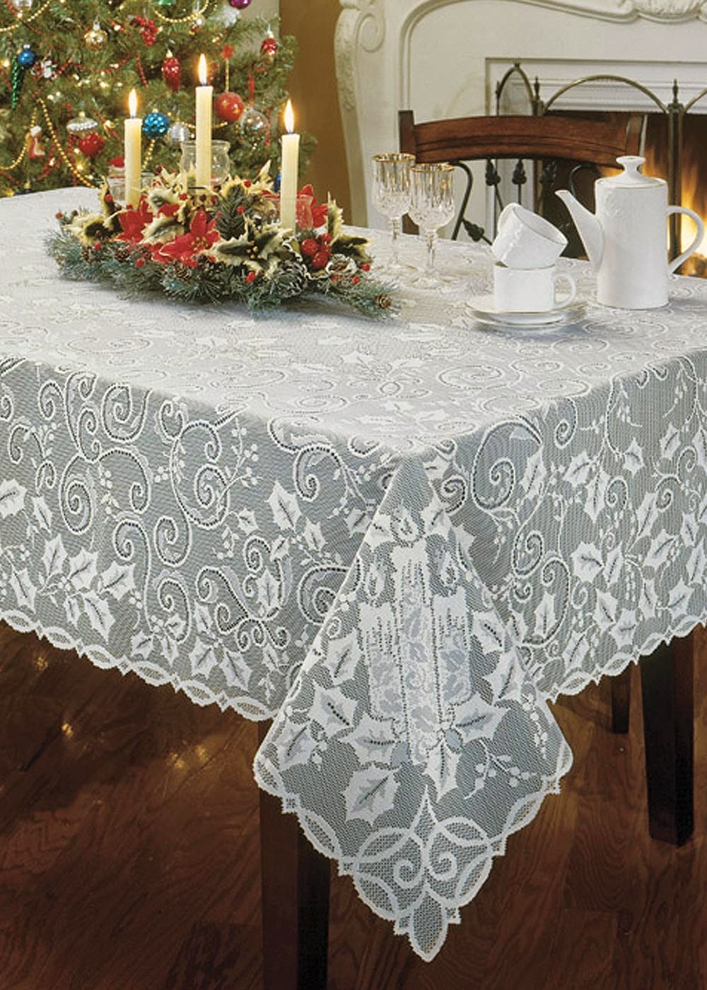 http://www.ebay.com/itm/Tablecloth-Christmas-Holly-Glow-60-Square-Ivory-Sheer-Heritage-Lace-NWOT-/151245410371