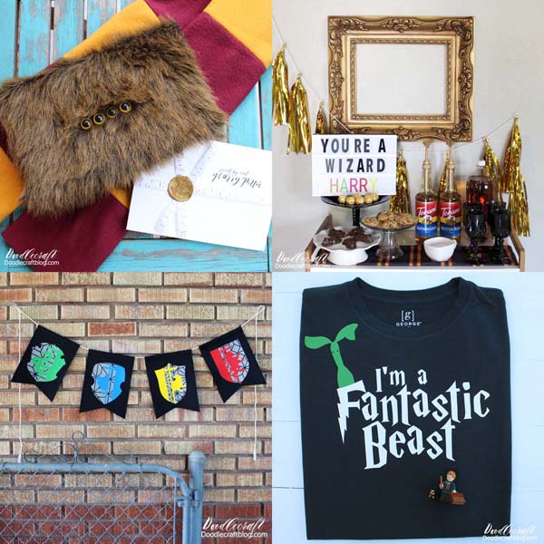 20 Magical Harry Potter Crafts to DIY!   It's nearly Harry Potter's birthday (July 31st) and that can mean only one thing!   Time for a Harry Potter craft night, party or other celebration.   If you love reading the Harry Potter books, you are probably also a fan of the Harry Potter world and fandom.   Do you cosplay as any of the characters?   It was fun for me to listen to the Harry Potter audio books back in 2012. My husband was in the military and gone quite a bit and we listened to all the books voiced by Jim Dale.   The Fantastic Beasts movie series missed out on such a great opportunity to really be fantastic and it fell really flat...oh well.   Aside from that, there's still a lot of fun about the magical Wizarding World of Harry Potter. I like throwing parties and it's such a fun fandom to celebrate every year from now until Halloween!   Here's 20 magical Harry Potter Crafts to make!