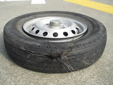 Blowout of tyre