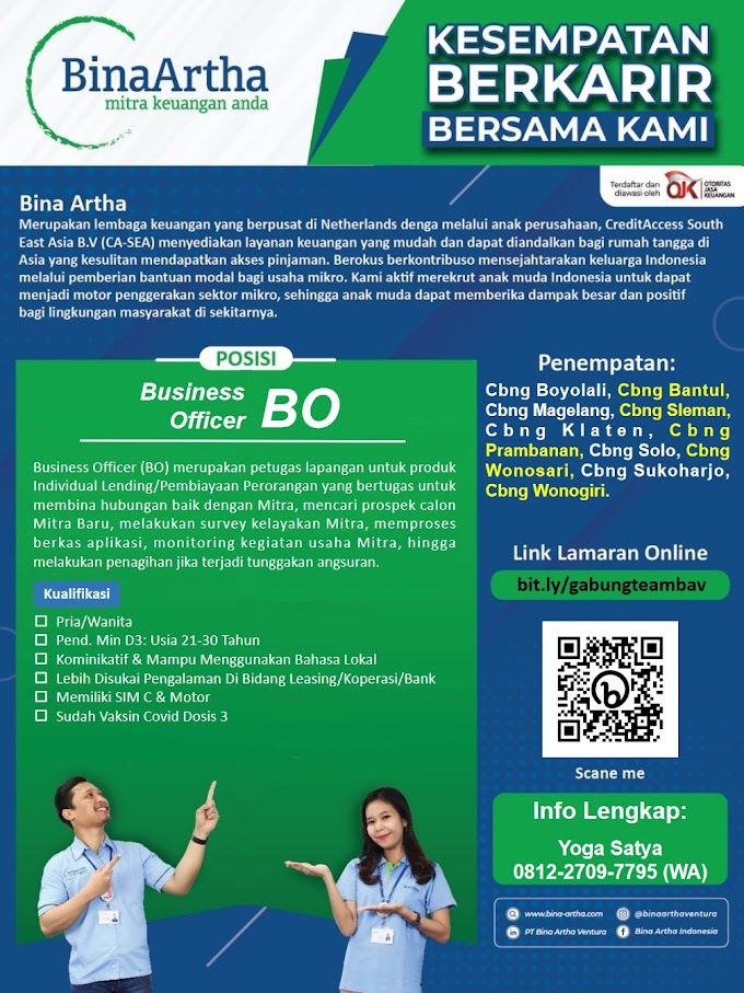 LOKER BOYOLALI di PT BINA ARTHA VENTURA