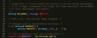 Enable debug in wp-config.php