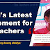 BMM's Latest Statement for Teachers