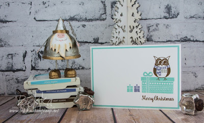 Merry Christmas Owl Card featuring the Cozy Critters Stamp Set from Stampin' Up! UK which you can get here