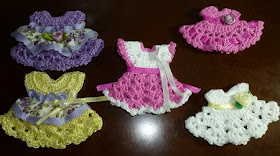 Vestidinhos de Crochê - Lembrancinha de Maternidade ou Chá de Fraldas