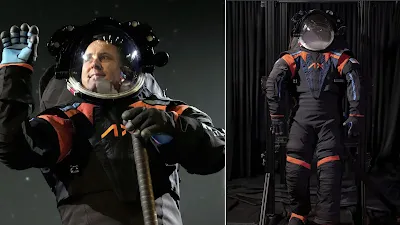 Jim Stein and the new Axiom NASA spacesuit.