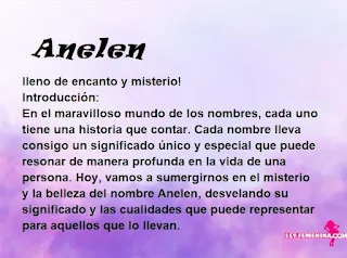 significado del nombre Anelen