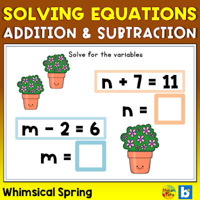 Solving Equations Variables Whimsical Spring Algebra