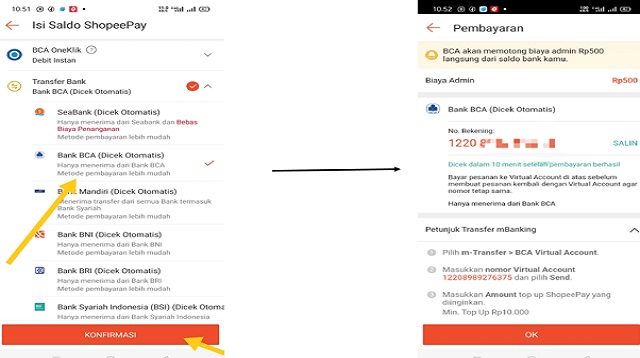 Cara Transfer m Banking BCA ke ShopeePay