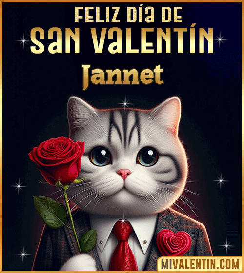 Gif con Nombre de feliz día de San Valentin Jannet