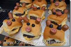 Farm Party Food Pig Hamburgers