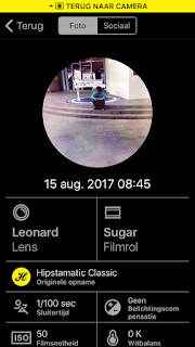 Screenshot Hipstamatic-instellingen Leonard + Sugar