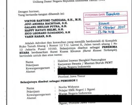 Siswa SMK Gugat UU Cipta Kerja ke Mahkamah Konstitusi