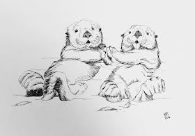 06-Otters high-fiving-Lindsey-Robson-www-designstack-co