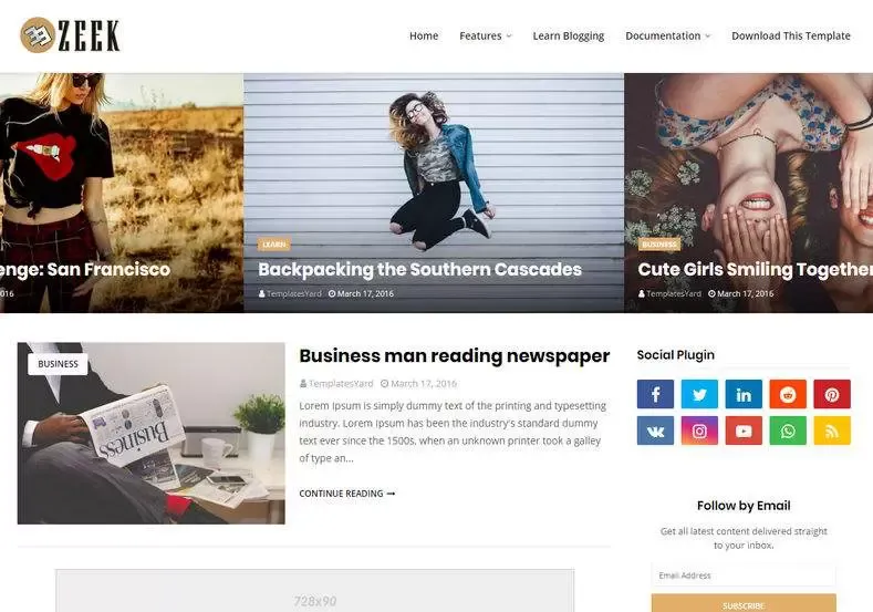 Zeek Blogger Template | Free Blogger Template 2021
