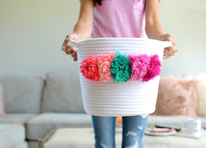 Pom Pom basket tutorial