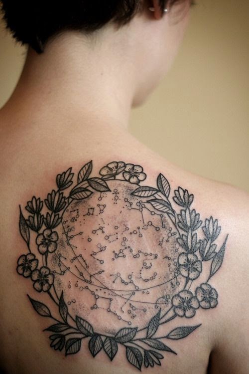 Constellation Map Designs Tattoos, Tattoos of Constellation Map, Constellation Map with Full Women Back, Women, Parts,