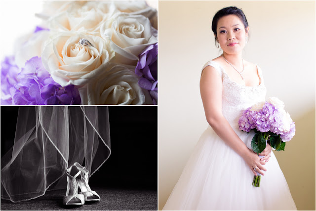 It is her wedding day, a day to document such beautiful details as her bouquet, her rings, her shoes and veil.  And, of course, her in her dress.