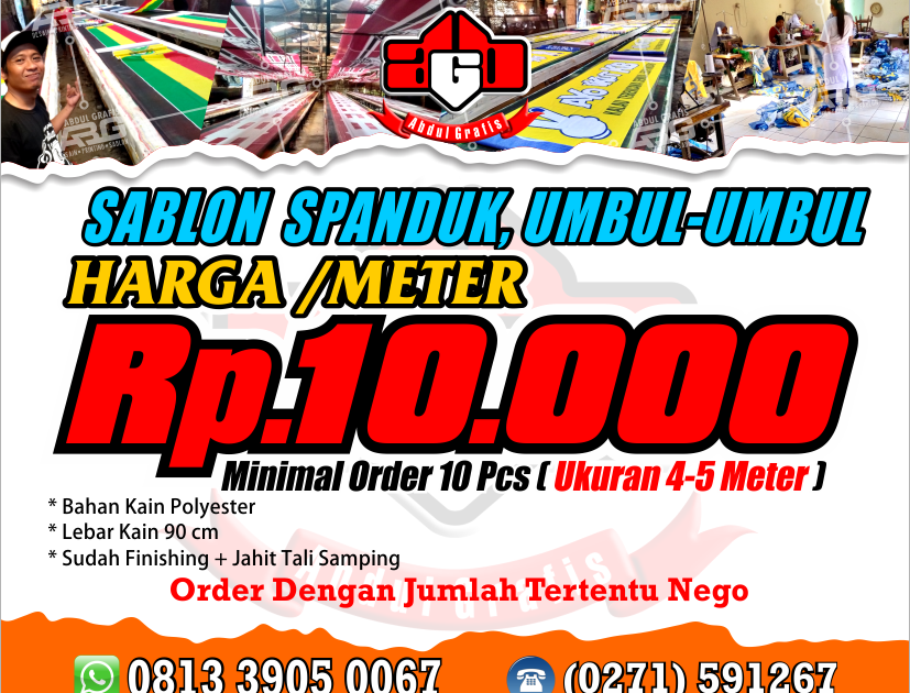 Sablon spanduk umbul  umbul  bendera kaos Harga  Sablon 