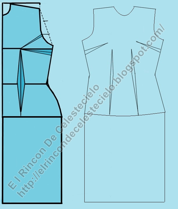Patrones de vestido tubo con efecto levantacola tipo bodycon