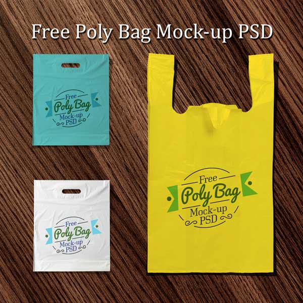 Plastic Poly Bag Mockup PSD