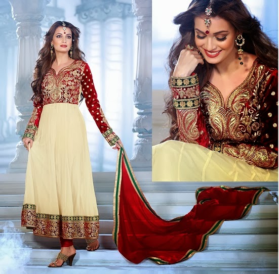 Diya Mirza in Latest Indian Designers Party Wear Fancy Anarkali Frock Suits