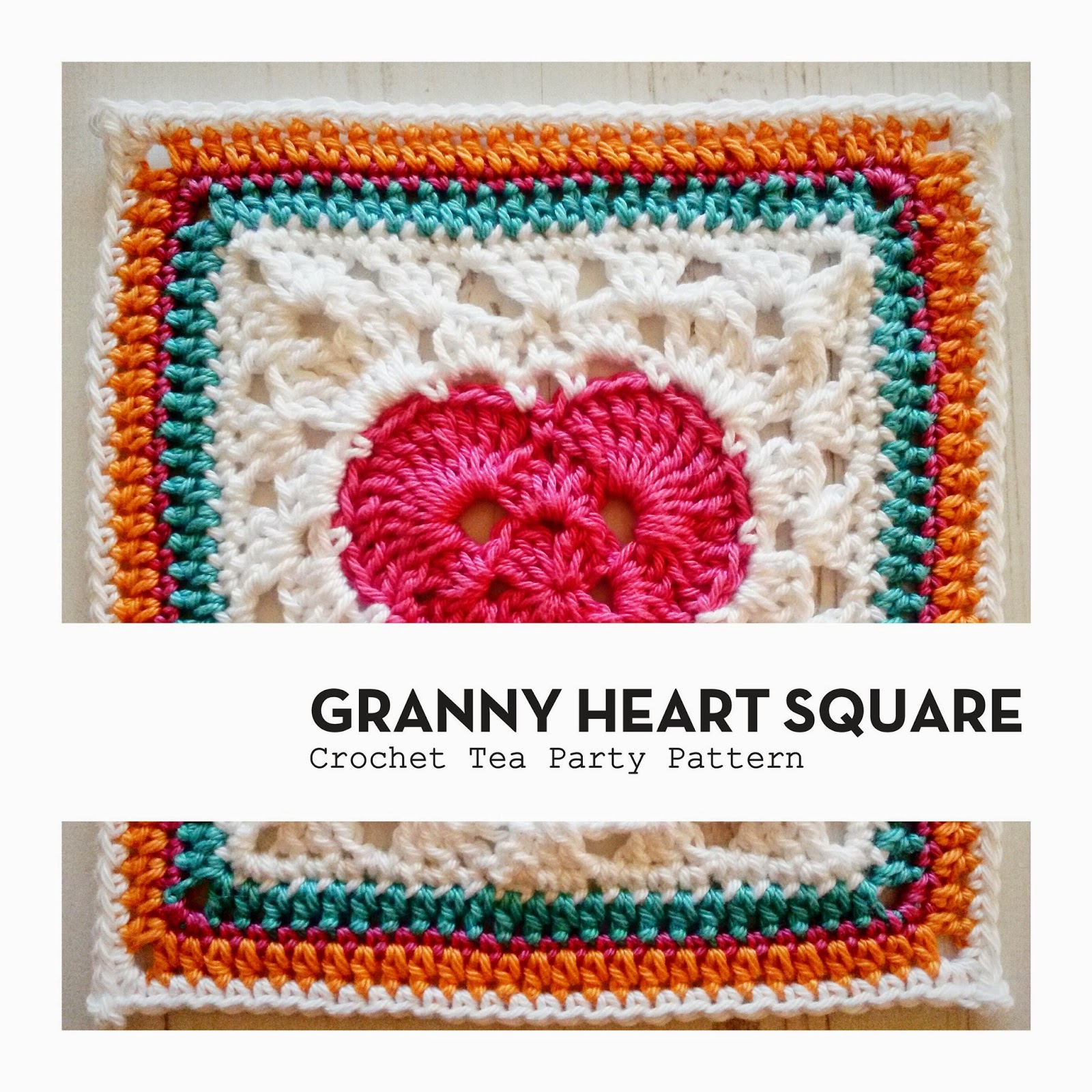 Crochet Tea Party :: Granny Heart Square Pattern