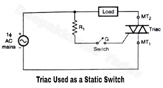 Triac used as a static switch