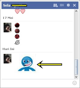 Screenshot hasil emoticon baru