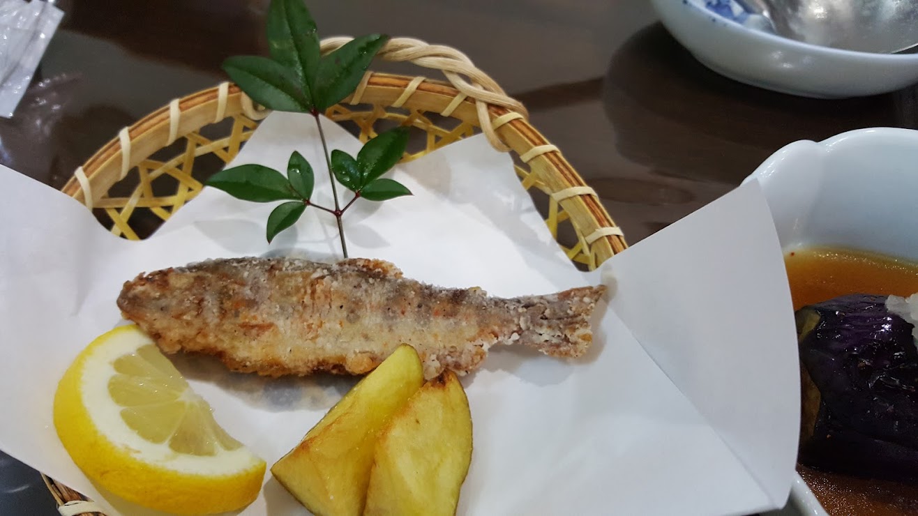 Dinner served at Minshuku Chikatsuyu