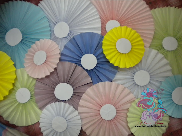 DIY paper wheel decor backdrop 