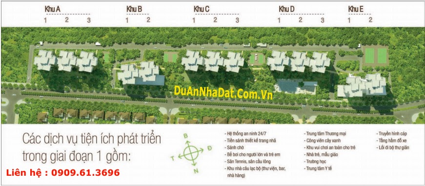 Vị trí các tòa chung cư Ecopark