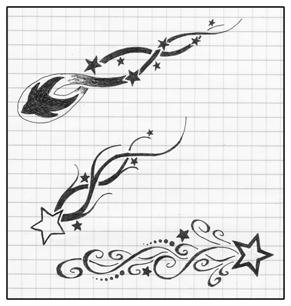 Shooting star tattoo sketches Shooting star tattoo sketches