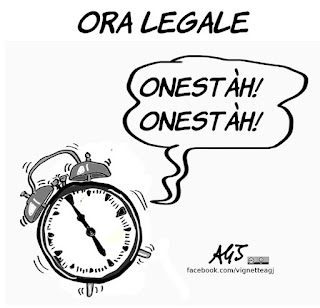 ora legale, ora solare, onestà, pdiota, vignetta, satira