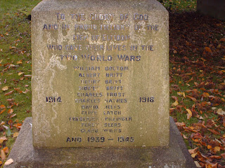 Elmdon War memorial names