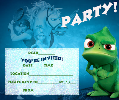 Online Party Invitations on Printable Disney Tangled Rapunzel Party Invitation