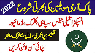 Pak Army Jobs 2022 Matric Base - Security Soldier Jobs 2022 for Matric Pass Civilians in Pakistan Army