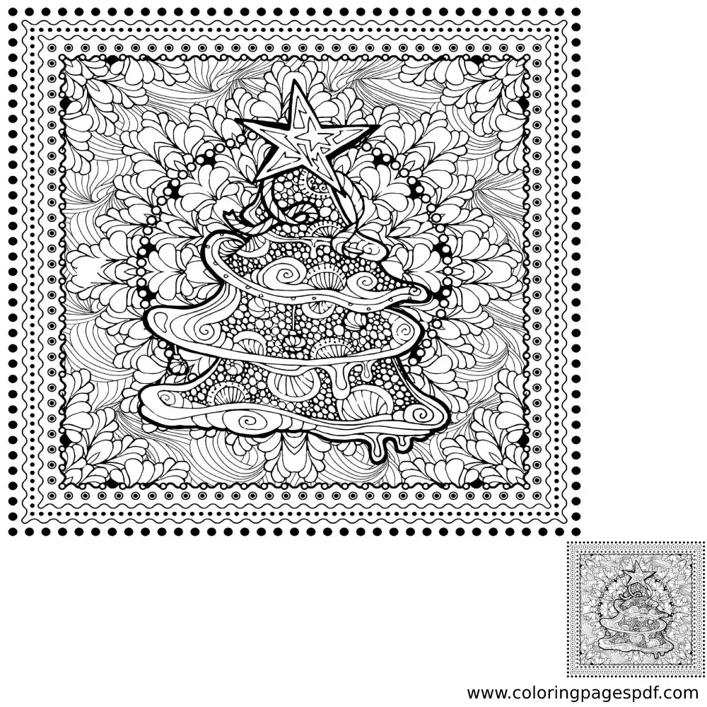 Coloring Page Of Christmas Tree Mandala