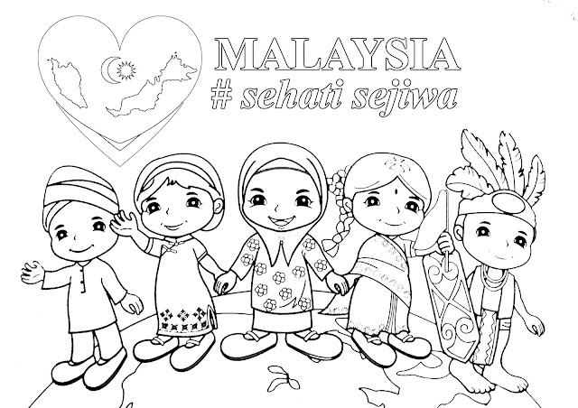  Poster Mewarna Malaysia Sehati Sejiwa Gambar Mewarna 