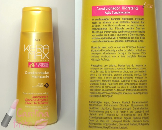 condicionador hidratante skafe keramax hidrataçao profunda carga maxima de queratina oleo de argan absinto
