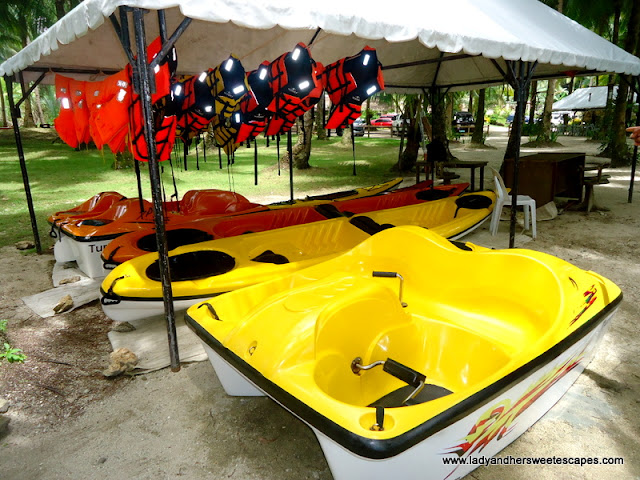 kayaks_and_boat for rent at Caluwayan Resort