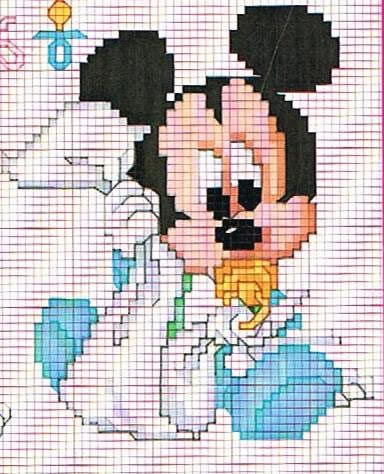 Desenho Carros on Gr  Ficos De Ponto Cruz  Beb  S Disney Mickey E Minnie Gr  Ficos Pra