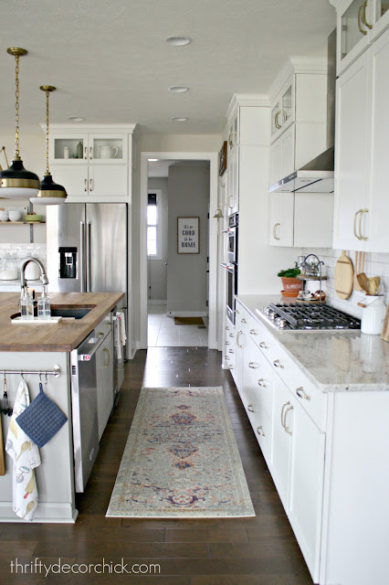 Long rug in kitchen