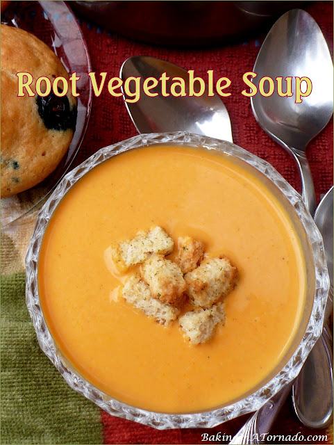 Root Vegetable Soup | recipe developed by www.BakingInATornado.com | #recipe #soup