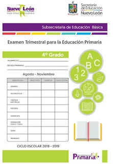 Examen Trimestral Primaria 4to grado 1er Trimestre