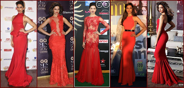 Deepika Padukone in Red Gown, Deepika at CQ awards, Deepika at iifa 2014 