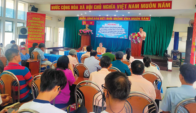Quang cảnh triển khai Nghị định 131 của Chính phủ  tại Phường 2. (Ảnh: VB)