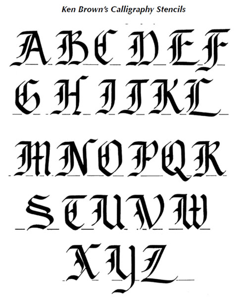 This is a stencil that I used to try and copy my own old english lettering