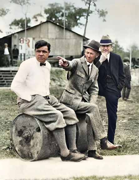 Babe Ruth, Al Lang, Miller Huggins on Jungle Golf Course